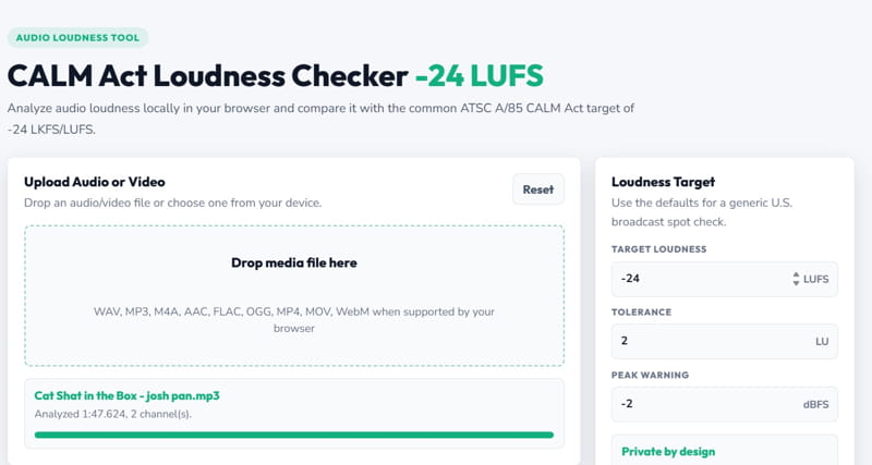 How to Estimate CALM Act Audio Loudness Online?